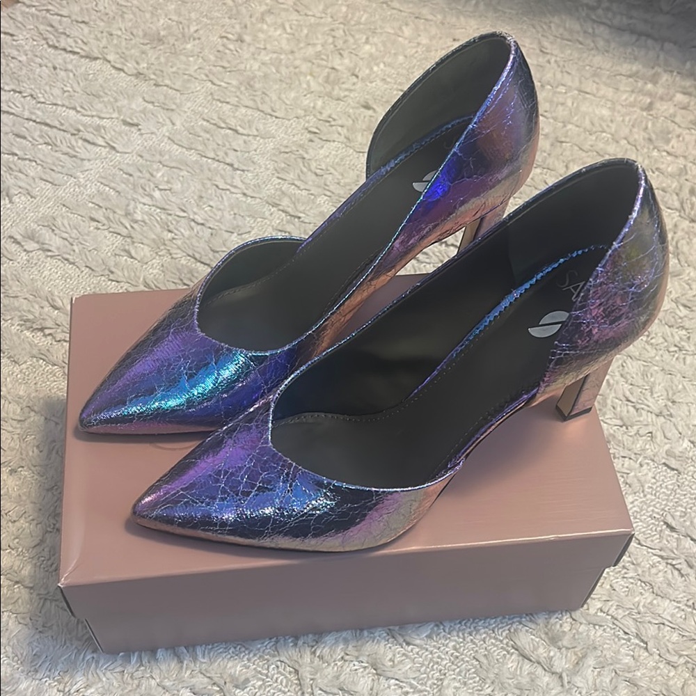 SARTO Chameleon Iridescent Metallic Women's D’Orsay Heels 10